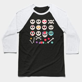 Dia de los Muertos Baseball T-Shirt